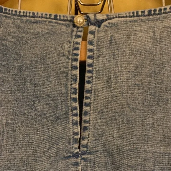 Denim Blue Dress with yoke detail and puff sleeves - Picture 6 of 10